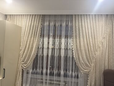 Чайники: Klassik üslubda dəst pərdə - Material: qalın dekorativ parça və nazik