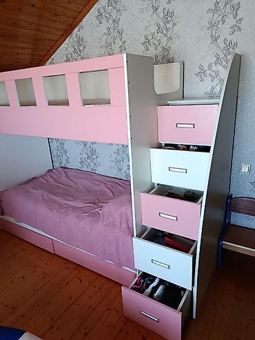 usaq matrasi: Uşaq otağı üçün iki mərtəbəli çarpayı-komplekt - Rəng: ağ və açıq — 3
