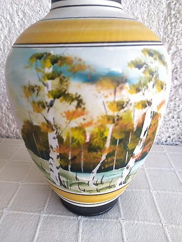 Stare vaze i dekor: Terakota Ručno Oslikana Veća Vazna 80s - 26 cm * Sniženo Stanje — 5