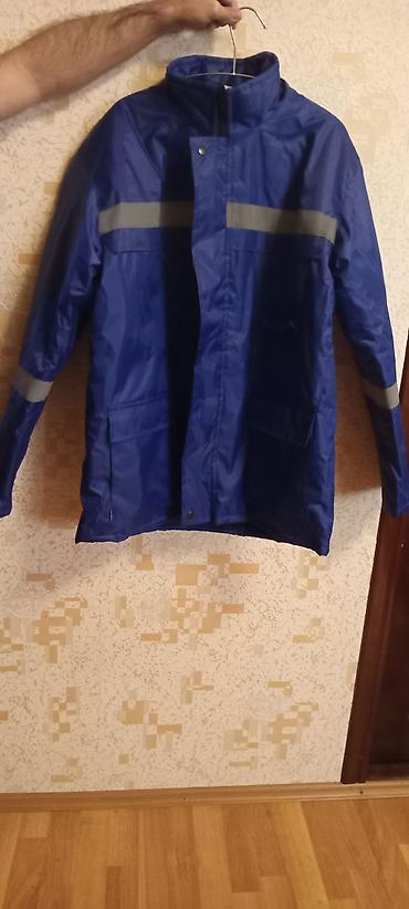 plas: Mavi rəngli işçi üst geyimi (yağmurluq tipli kurtka) - Material: suya — 1