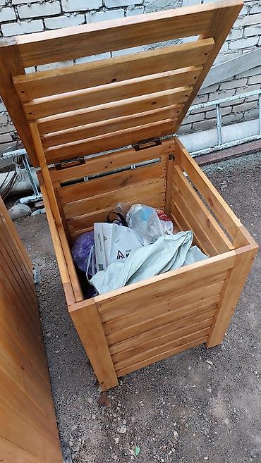 Другие товары для дома: Контейнер деревянный для сбора мусора. Стильный и современный мусорный — 6