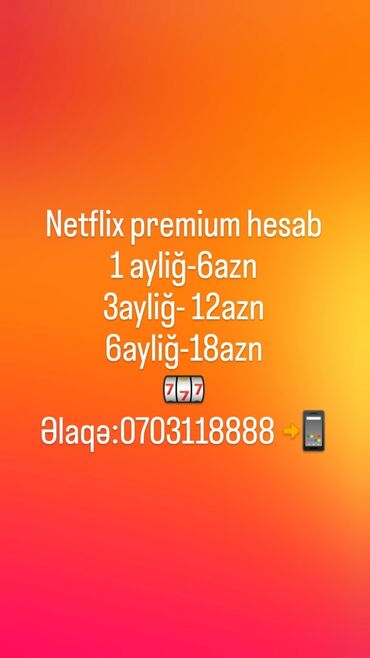 Səsgücləndirici və qəbuledicilər: *🎬 Netflix Premium – İndi Daha Ucuz!* Bir çox dildə altyazı və