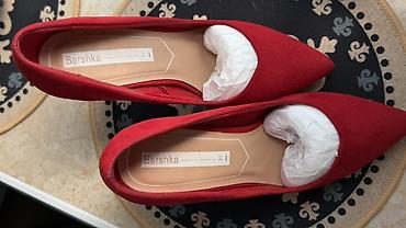 лодочки: Туфли, 37, Bershka, Б/у, цвет - Красный, Самовывоз — 6