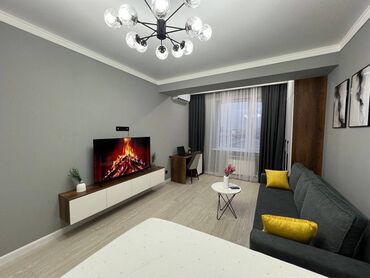 эмарк жибек жолу: 1 комната, 43 м², Элитка, 10 этаж, Дизайнерский ремонт