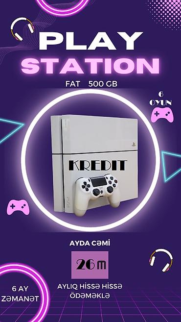 ağa playstation: PlayStation 4 (Fat) – 500 GB, ağ rəng - 6 oyun daxil - 1 DualShock — 1