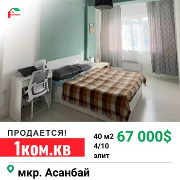 Продажа квартир: 1 комната, 40 м², Элитка, 4 этаж, Евроремонт