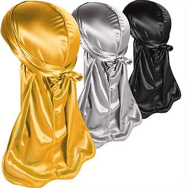 Головные уборы: Продаю набор из 3-х шелковистых мужских бандан (durag). Идеальны для — 8