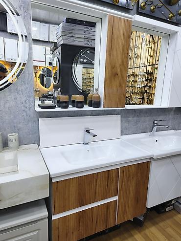 Santexnika: Məhsul: Vanna otağı üçün lavabo dəsti və asma güzgü-dolap – Müasir — 1