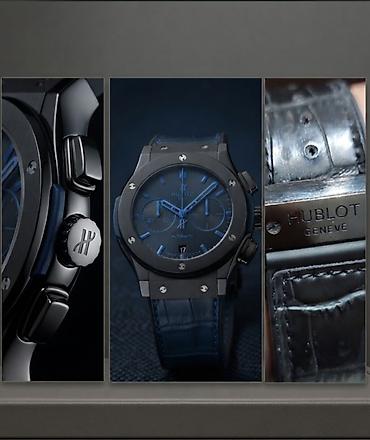 Aksesuarlar: İşlənmiş, Qol saatı, Hublot, rəng - Qara — 3