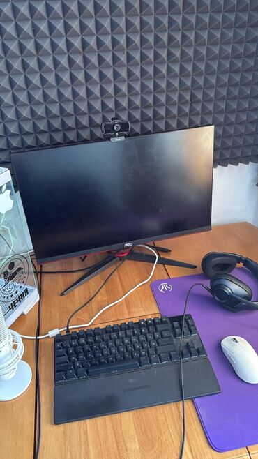 изогнутые мониторы: Монитор, AOC, Колдонулган, LED, 24" - 25"