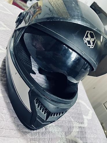 Шлемы: Продаю шлем полноразмерный мотоциклетный шлем с затемнённым визором — 11