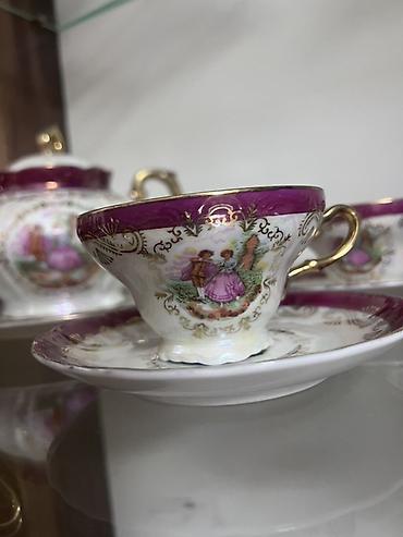 çay servizi: Çay dəsti, rəng - Bənövşəyi, Farfor, 6 nəfərlik, Yaponiya — 3