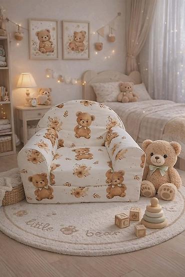 Foteljice: Mala fotelja 🪑 Dimenzije: 55×45 cm ✨ Sedeći deo: 30×30 cm 🛏️ — 7
