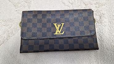 gt 2 pro: LV tərzində damier naxışlı qadın çantası/klaç - Material: teksturalı — 1