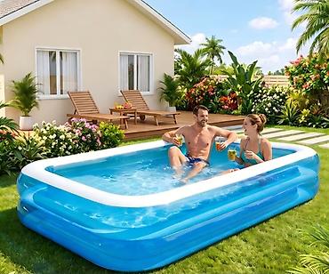 İdman və istirahət: 🌊 Elektron Nasos HƏDİYYƏ! 🎁 INTEX Şişmə Hovuz – Yay üçün ideal seçim! — 1