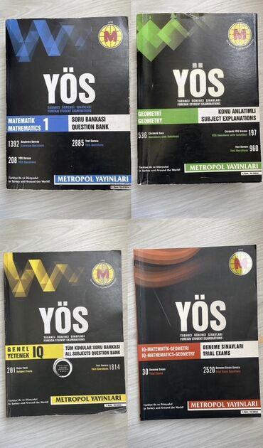 Testlər: YÖS kursları üçün nəzərə alınmış Metropol yayımlarının 4 test kitabı
