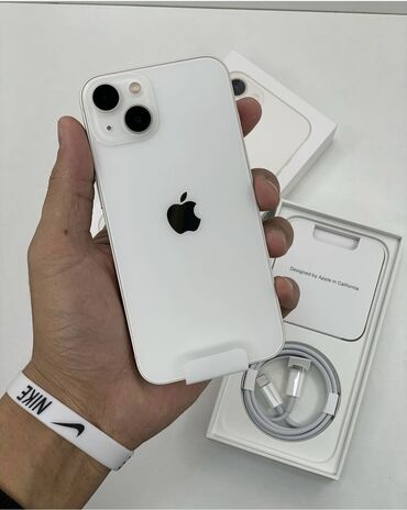 а 10 с: IPhone 13, Новый, 128 ГБ, Белый, Зарядное устройство, Защитное стекло, Чехол, 88 %