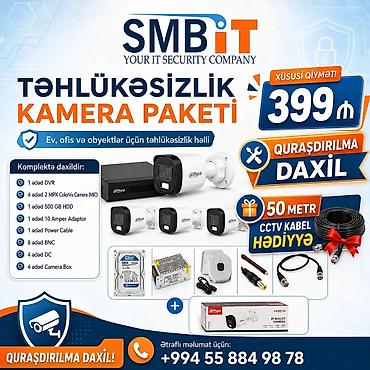 Təhlükəsizlik sistemləri Qiymətə daxildir: 🔰4 ədəd iç və çöl 2 mpx