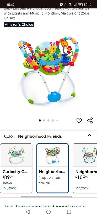 Uşaqlar üçün digər mallar: Baby Einstein Neighborhood Friends Activity Jumper - Yaş tövsiyəsi: 6 — 3