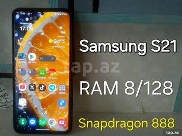 samsun a300: Samsung Galaxy S21 5G, 128 GB, rəng - Boz, Sensor, Barmaq izi, Simsiz şarj