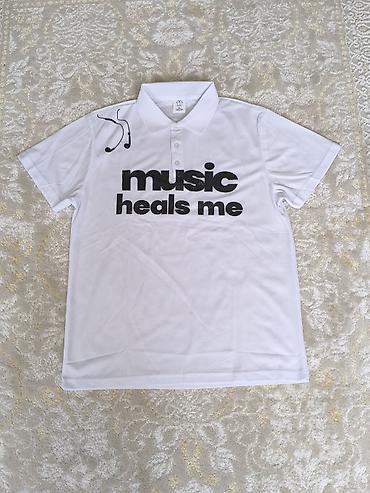 из америки футболки: Белая футболка-поло с принтом “music heals me”. Характеристики: - — 2
