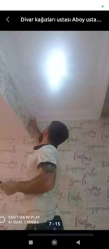 Malyar rəngsaz Aboy divar kağızları ustası Aboy işleri görürük