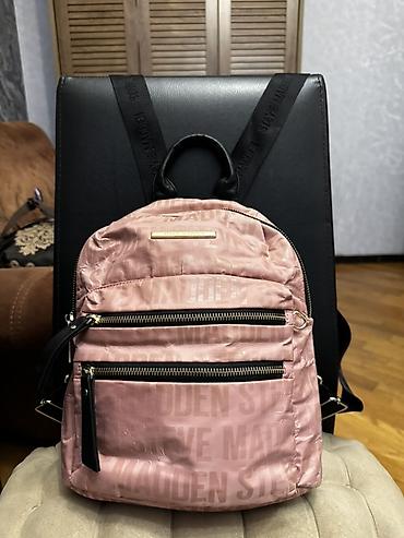 stüssy wallet: Steve Madden mini bel çantası/ryukzak - Rəng: toz-çəhrayı, parlaq — 1