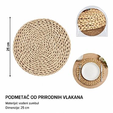 KMT Prostirka od rogoza 2407527 Opis: - Okrugli podmetač/prostirka od