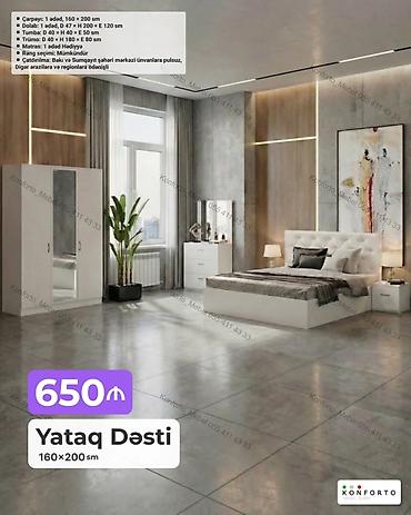Yataq Dəsti – 160×200 sm Tərkib: - Çarpayı: 1 ədəd, 160×200 sm - lalafo.az -da Yataq Dəsti – 160×200 sm Tərkib: - Çarpayı: 1 ədəd, 160×200 sm -