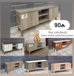 Masa və oturacaq dəstləri: TV stend rəng seçimi var