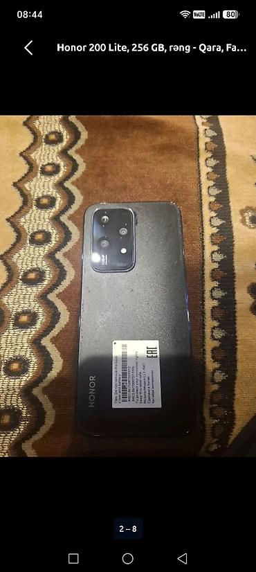klarnet mikrofonu: Honor 200 Lite, 256 GB, rəng - Qara, Barmaq izi — 5