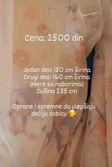 Kućni dekor: SNIŽENO 2000 RSD Dečije zavese univerzalnog dezena Kratko smo