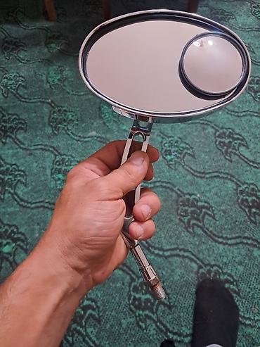 Транспорт: Motosiklet üçün oval arxa baxış güzgüləri (cüt) - Material: xrom — 6