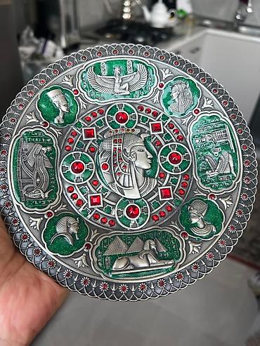 tema sekilleri: Misir temalı bədii dekorativ boşqab - Material: metal ərintisi (antik — 1