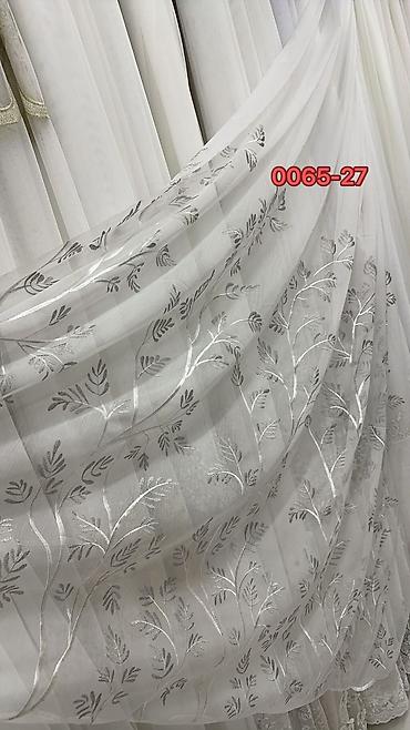 balkonlar: Model 0065 tül pərdə kumaşı - Material: şəffaf, yüngül tull tül - — 2