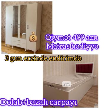 Divan və masa dəstləri: Təknəfərlik çarpayı, Dolab, Yeni