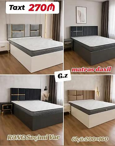 matrazlar: Taxt – matras daxil - Ölçü: 200 x 160 sm - Müasir dizaynlı yumşaq — 1