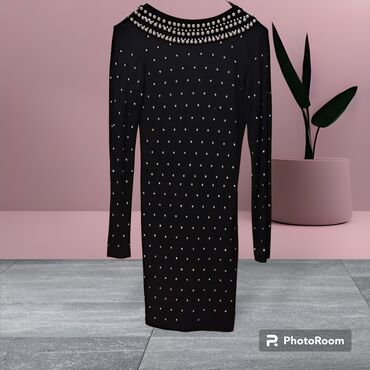 elegantna haljina i cizme: S (EU 36), bоја - Crna, Koktel, klub, Dugih rukava