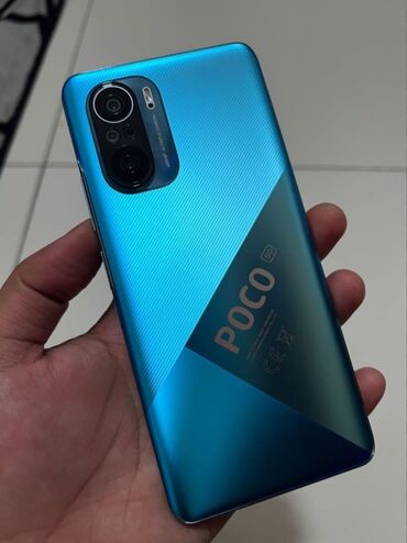flying blue telefon: Poco F3, 128 ГБ, цвет - Голубой, Гарантия, Сенсорный, С документами
