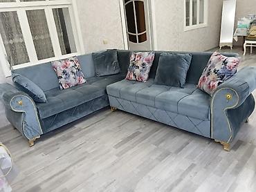 Divanlar: Künc divan satılır - Model: L formalı künc divan - Rəng: Göy-boz — 1
