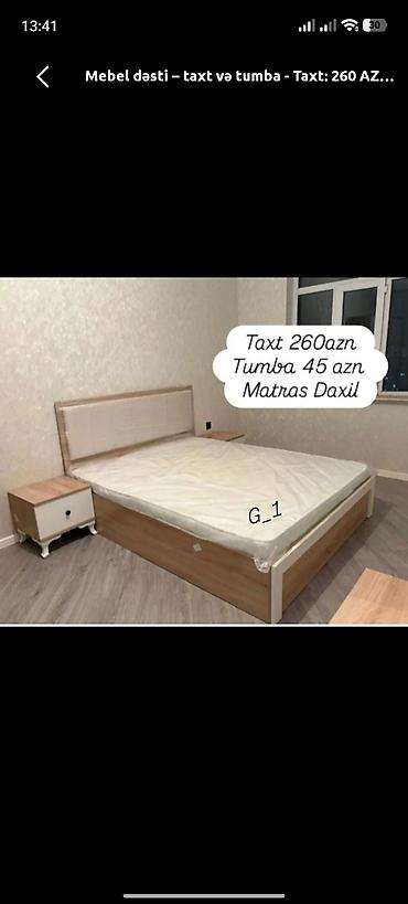 yatag taxt: Yataq otağı mebeli – taxt və tumbadan ibarət dəst. - Taxt: 260 AZN - — 1