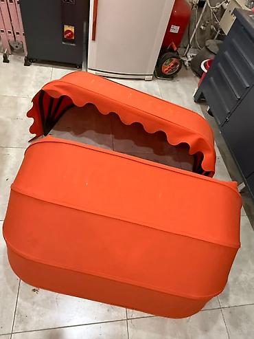 gala genova: Narıncı rəngli tent – dalğalı kənarlı, divara bərkidilən pəncərə üstü — 3