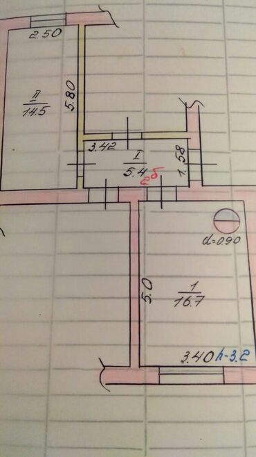 lux: 1 комната, 17 м², Малосемейка, 1 этаж, Старый ремонт