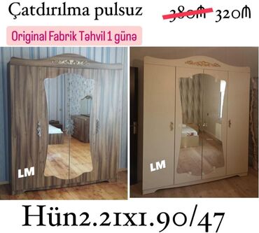 Dolablar: Yeni, Açılan, 4 qapılı Düz dolab, Dolab-asılqan, Azərbaycan