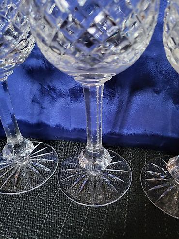 Čaše: Case kristal,gravura za vino 80te.god. Masivne case kristal za vino — 10