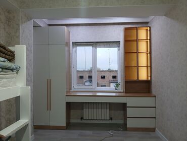 шкаф офисный стол: Кеңсе эмереги комплекти, МДФ, түсү - Боз
