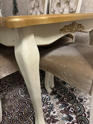 Masa və oturacaq dəstləri: Yemək otağı dəsti – masa və stullar - Klassik üslubda yemək masası — 24