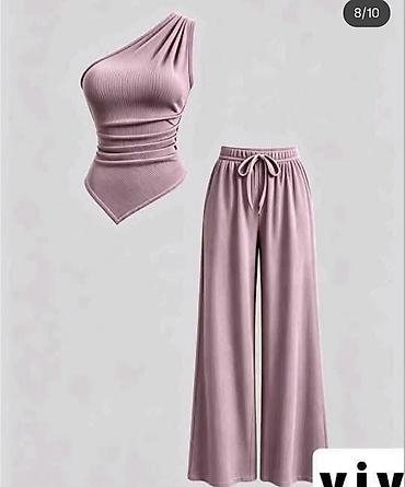 marka only: Komplet majica u pero na jedno rame nacigovana i siroke pantalone sa — 8