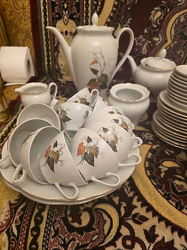 abedni servisler: Çay dəsti, rəng - Ağ, Farfor, Almaniya — 2