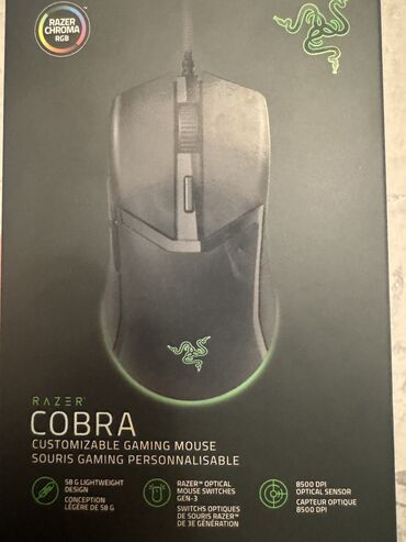 Mauslar: Razer Cobra Wired Gaming Mouse, tam yeni veziyyetde, qutusu